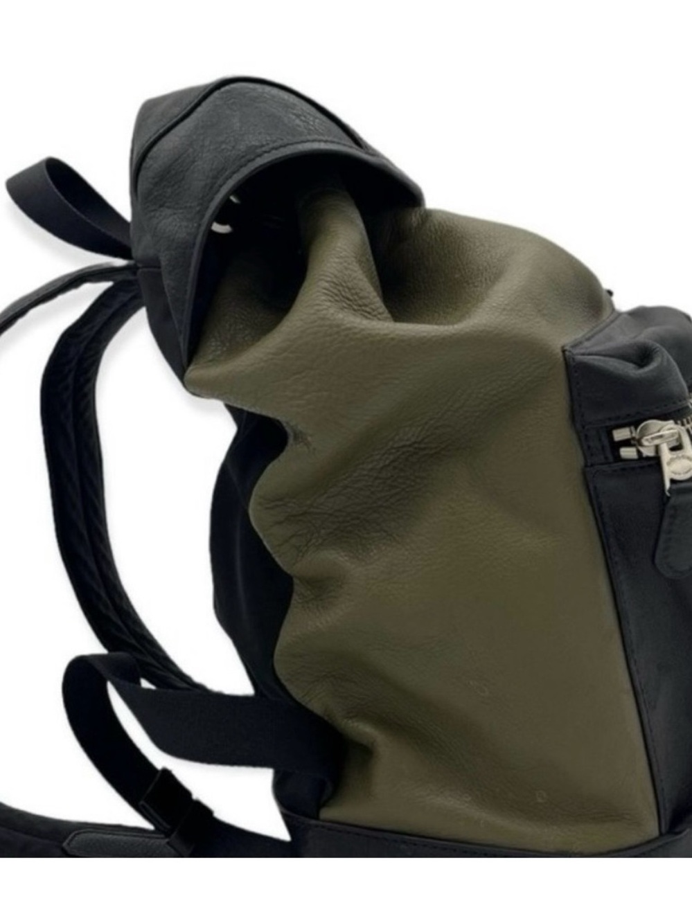Coach Green and Black Leather Backpack Rucksack - Picture 3 of 6